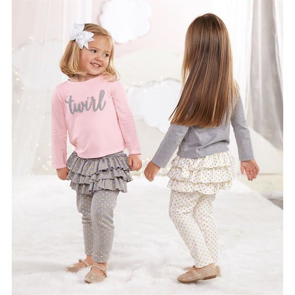 SKIRTED GOLD DOT LEGGINGS