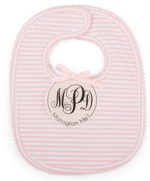 Mud Pie Pink or Blue Monogram me Bib