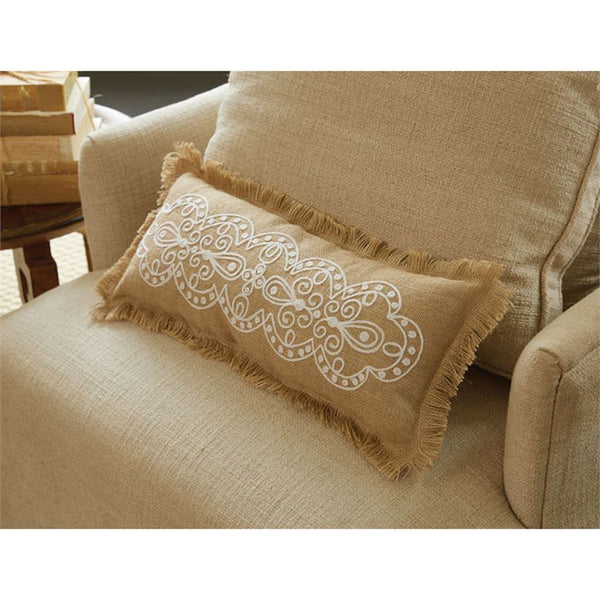 KNOT & BEAU LUMBAR BURLAP PILLOW