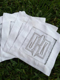 Linen Cocktail Napkins 4 w/monogram